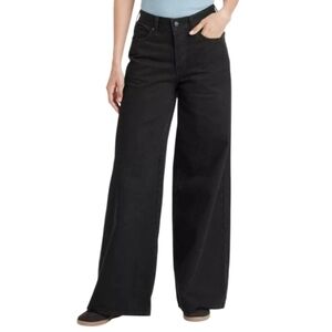 Mid Rise Super Wide Leg Black Jeans Sz 14 Nwt